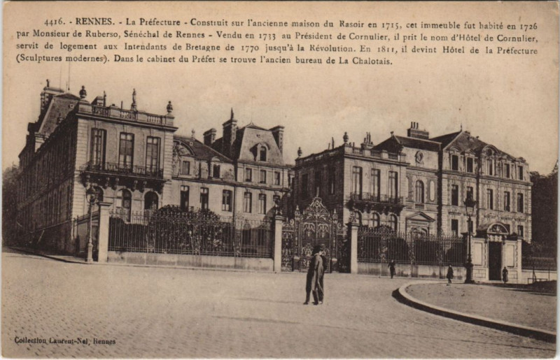 Carte postale ancienne Rennes La Prefecture à Rennes