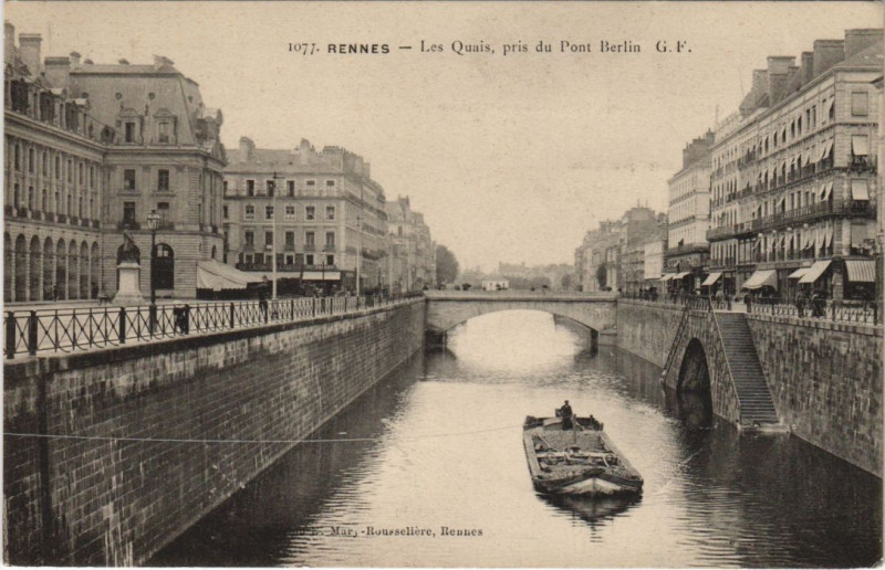 Carte postale ancienne Rennes Les Quais à Rennes