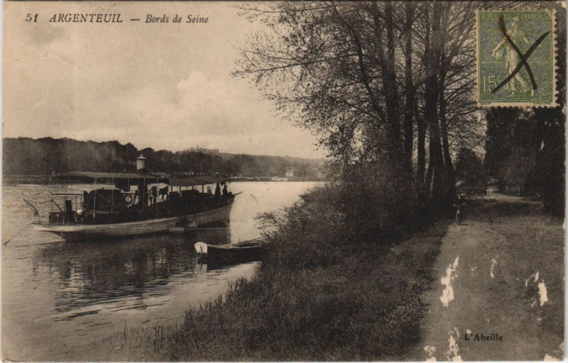 Carte postale ancienne Argenteuil Bords de la Seine à Argenteuil