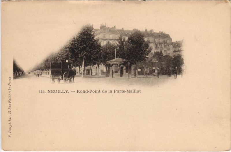 Carte postale ancienne Neuilly Rond-Point de la Porte Maillot