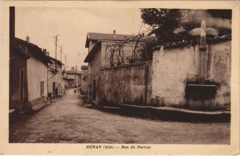 Carte postale ancienne Genay Rue du Perron