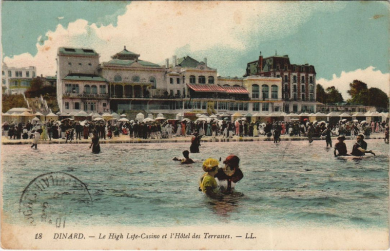 Carte postale ancienne Dinard High Life Casino hotel des Terrasses à Dinard