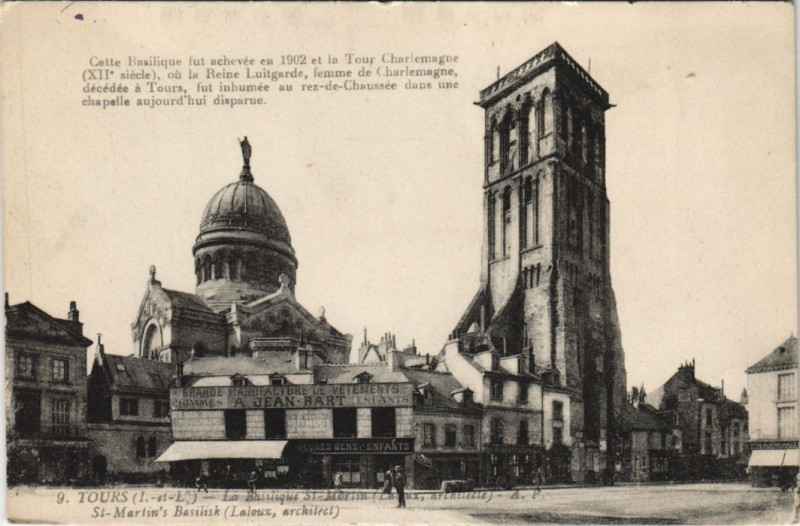 Carte postale ancienne Tours La Basilique Saint-Martin à Tours