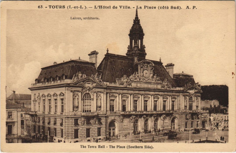 Carte postale ancienne Tours Hotel de Ville à Tours