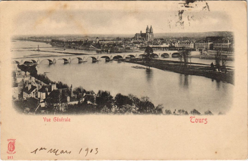 Carte postale ancienne Tours Vue generale à Tours
