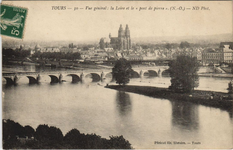 Carte postale ancienne Tours Vue generale à Tours