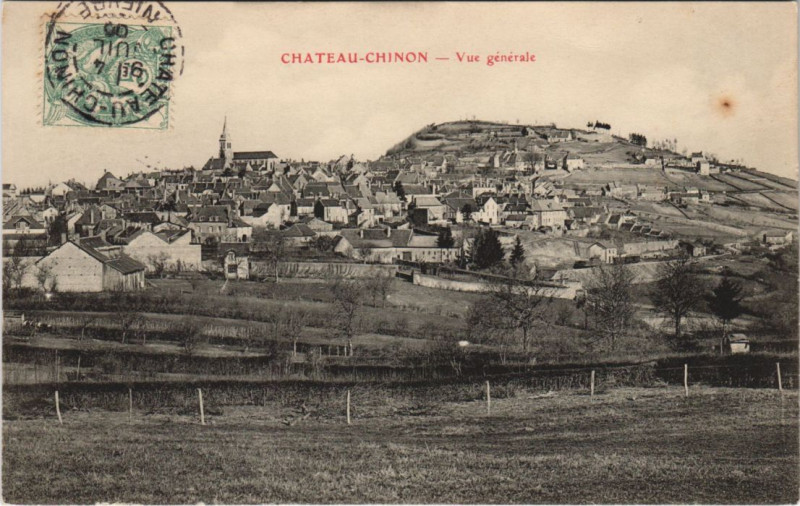 Carte postale ancienne Chateau-Chinon Vue generale