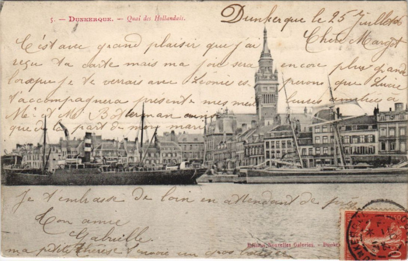 Carte postale ancienne Dunkerque Quai des Hollandais à Dunkerque