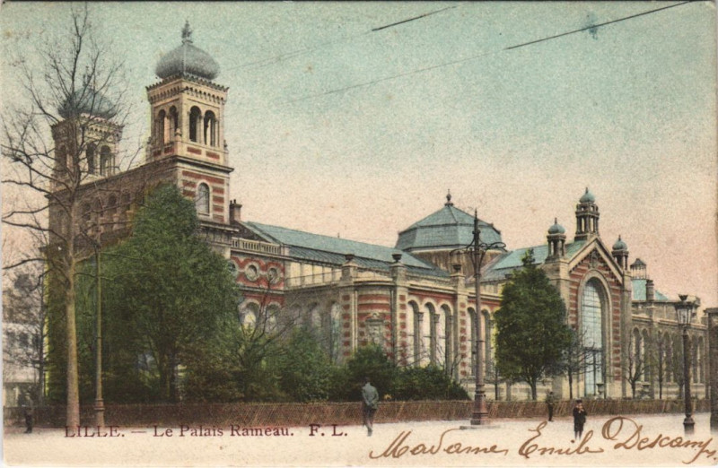 Carte postale ancienne Lille Palais Rameau à Lille