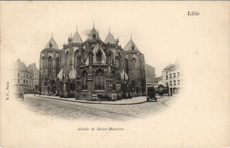 Carte postale ancienne Lille Abside de Saint-Maurice à Lille