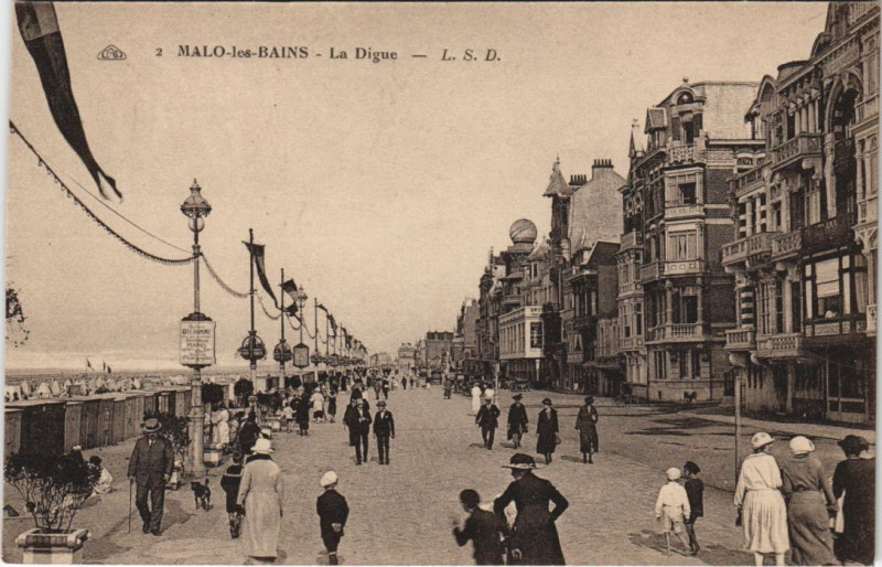 Carte postale ancienne Malo-Les-Bains La Digue