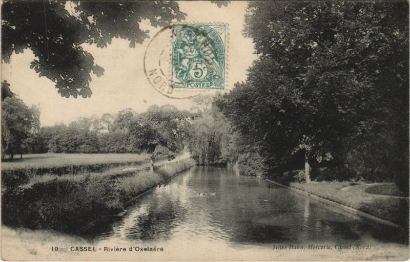 Carte postale ancienne Cassel Riviere d'Oxelaere à Cassel
