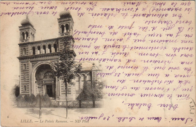 Carte postale ancienne Lille Palais Rameau à Lille