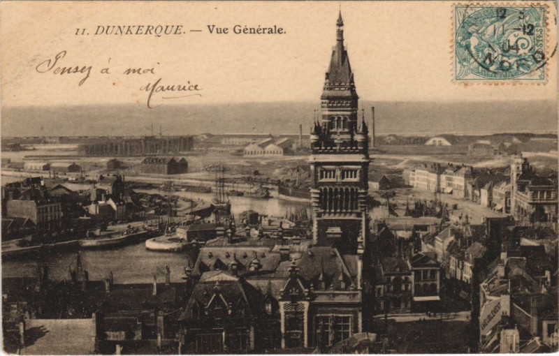 Carte postale ancienne Dunkerque Vue generale à Dunkerque