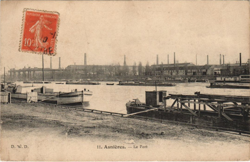 Carte postale ancienne Asnieres Le Port