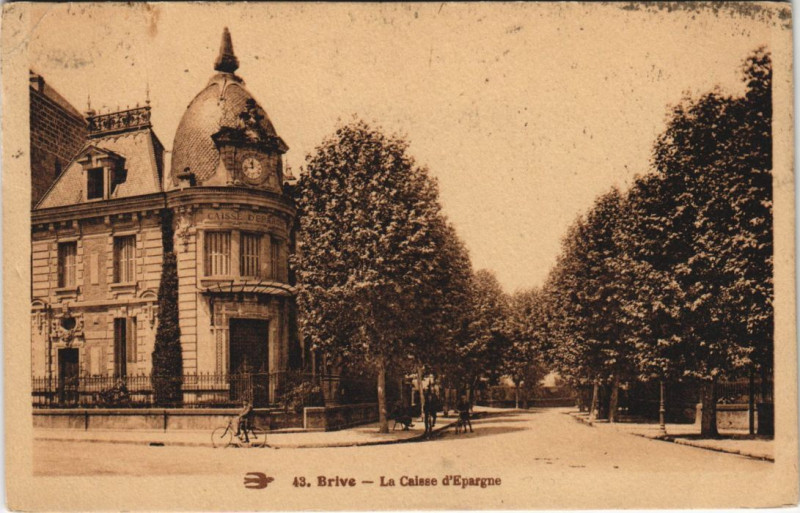 Carte postale ancienne Brive Caisse d'Epargne