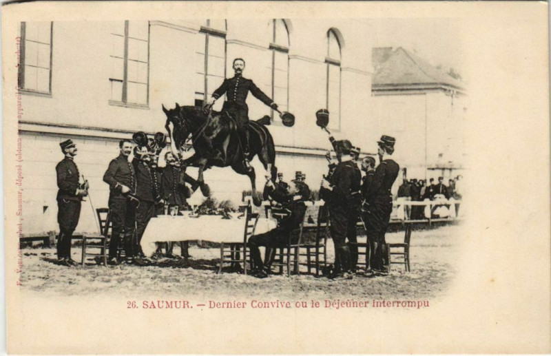 Carte postale ancienne Saumur Dernier Convive ou le Dejauner Interrompu à Saumur