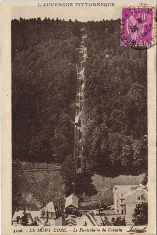 Carte postale ancienne Le Mont-Dore Le Funiculaire du Capucin à Mont-Dore