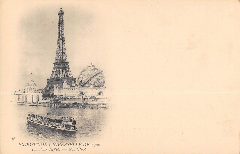 Carte postale ancienne Exposition Universelle de 1900 - La Tour Eiffel à Paris 16e