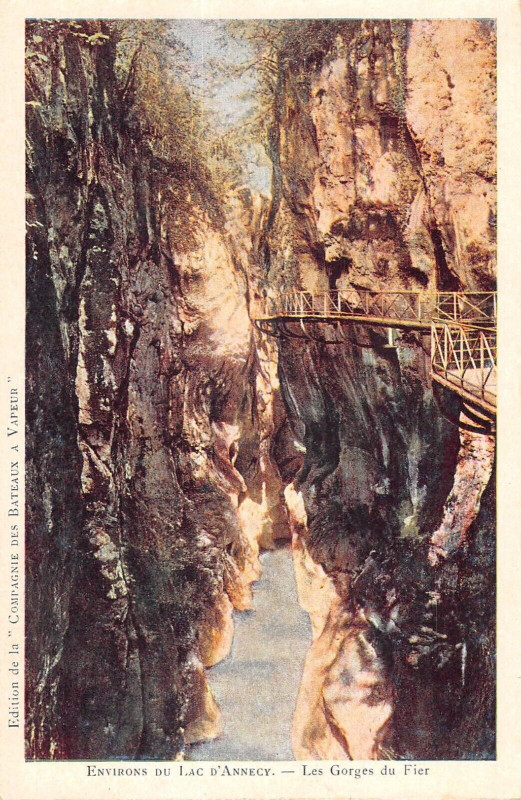 Carte postale ancienne Env. Du Lac D'Annecy Les Gorges Du Fier à Annecy