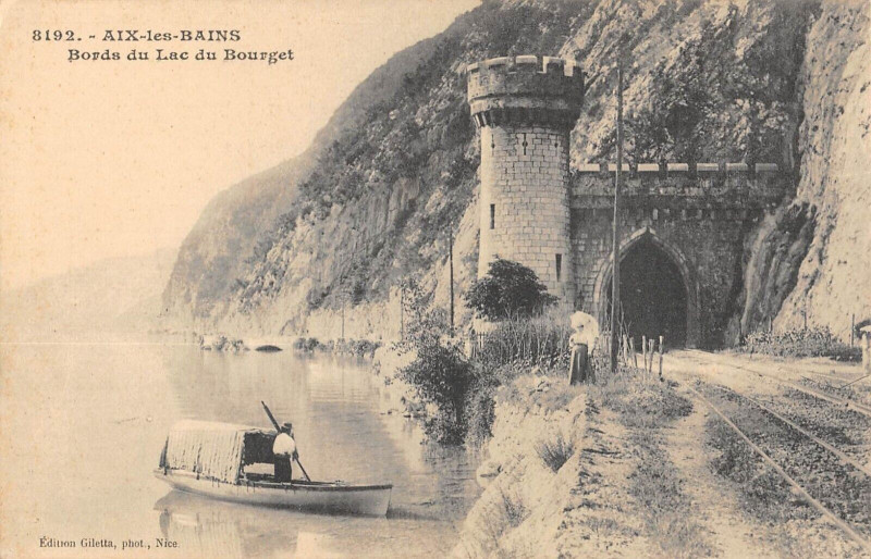 Carte postale ancienne Aix Les Bains Bords Du Lac Du Bourget à Aix-les-Bains