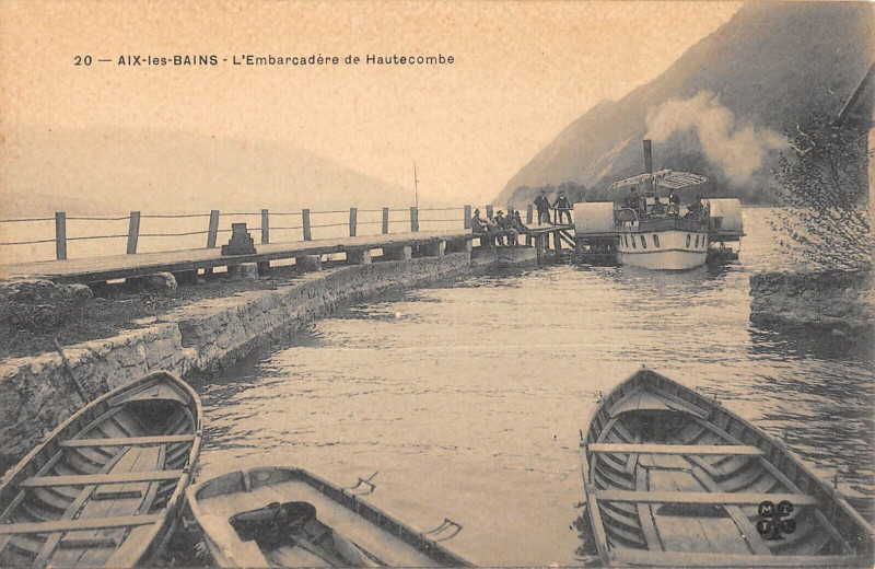 Carte postale ancienne Aix Les Bains L'Embarcadere De Hautecombe à Aix-les-Bains