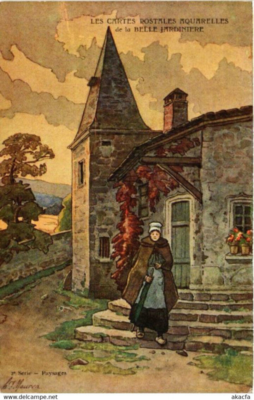 Carte postale ancienne Paris 1e Cartes Postales Aquarelles de la Belle Jardniere Paysages à Paris 1er