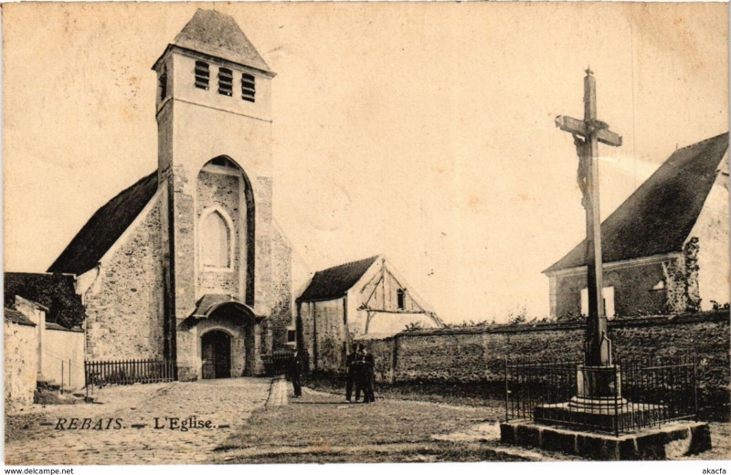 Carte postale ancienne Rebais - L'Eglise à Rebais
