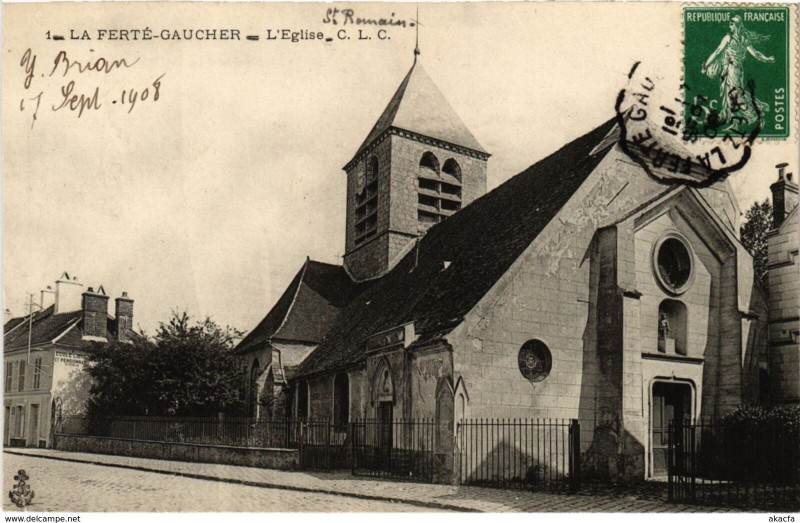 Carte postale ancienne La Ferte Gaucher - L'Eglise