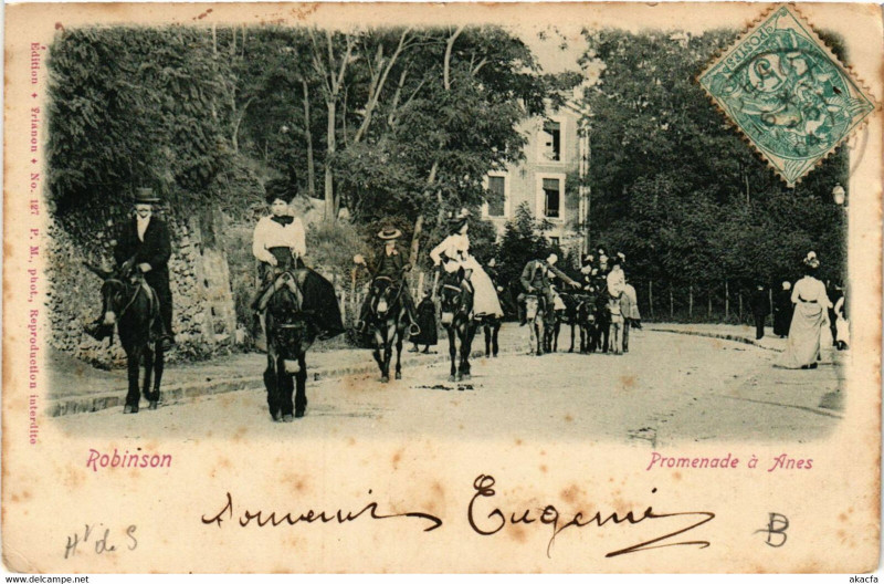 Carte postale ancienne Robinson - Promenade a fines