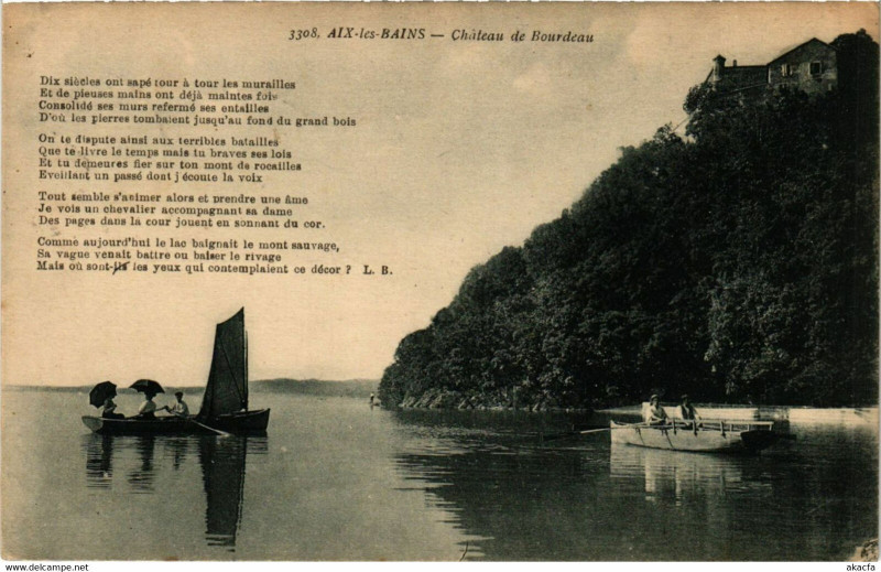 Carte postale ancienne Aix-les-Bains - Chateau de Bourdeau à Aix-les-Bains