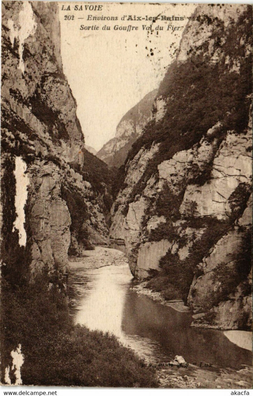 Carte postale ancienne La Savoie - Env. d'Aix-les-Bains - Sortie du Goffre - Vol du Flery à Aix-les-Bains