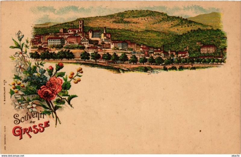 Carte postale ancienne Souvenir de Grasse à Grasse