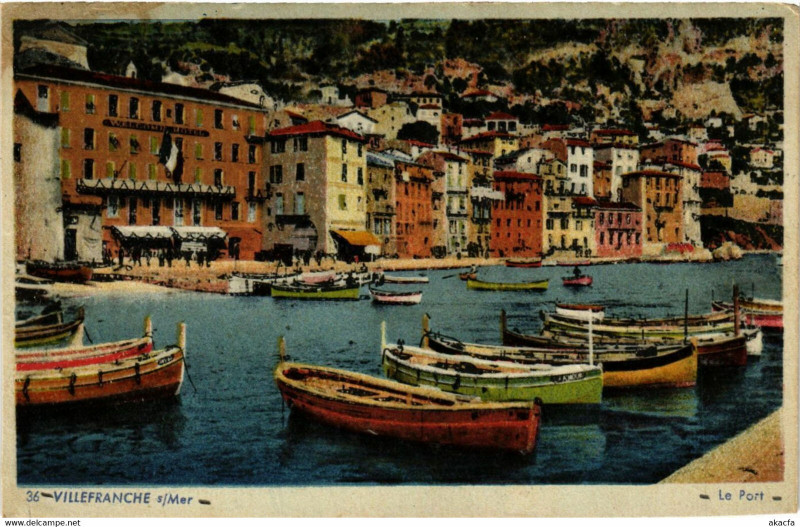 Carte postale ancienne Villefranche-sur-Mer - Le Port à Villefranche-sur-Mer