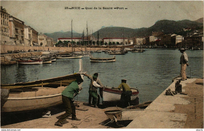 Carte postale ancienne Nice - Quai de la Sanité - Port à Nice