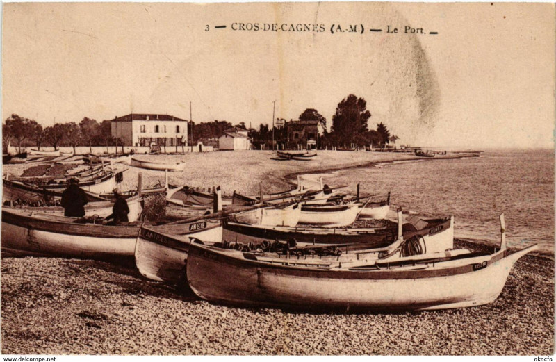 Carte postale ancienne Cros-de-Cagnes - Le Port