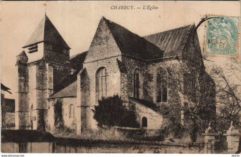 Carte postale ancienne Charbuy L'Eglise à Charbuy