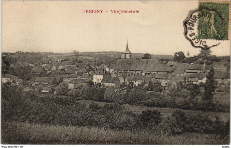 Carte postale ancienne Treigny Vue Generale