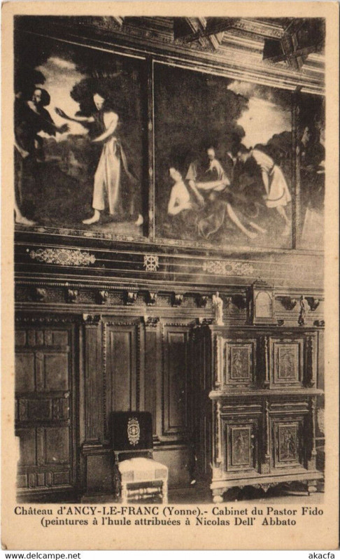 Carte postale ancienne Ancy-le-Franc Chateau - Cabinet du Pastor Fido à Ancy-le-Franc