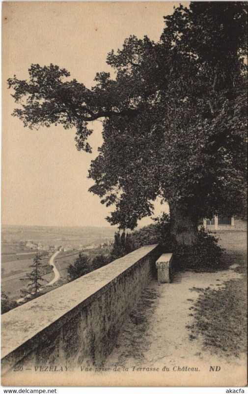 Carte postale ancienne Vezelay Vue prise de la Terrasse du Chateau