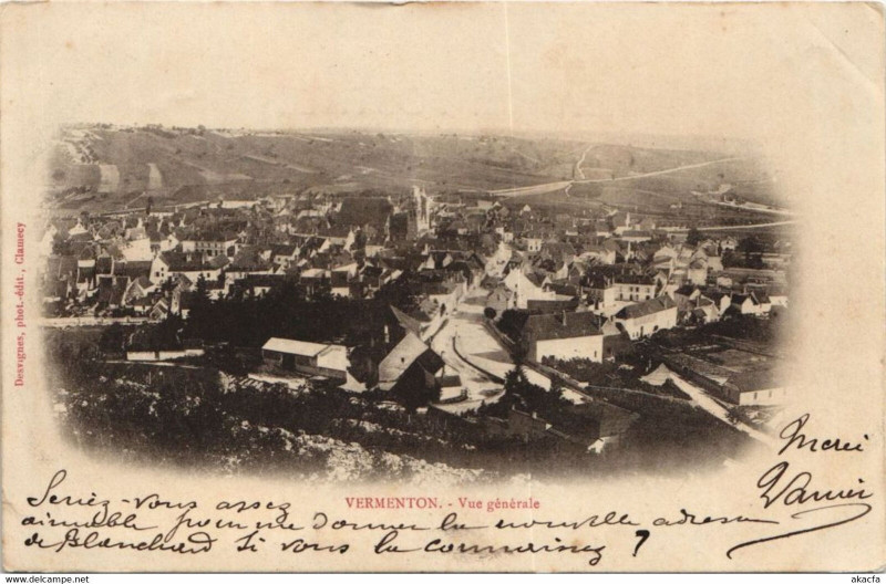 Carte postale ancienne Vermenton Vue Generale à Vermenton