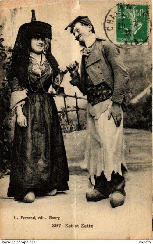 Carte postale ancienne Zet et Zette Folklore