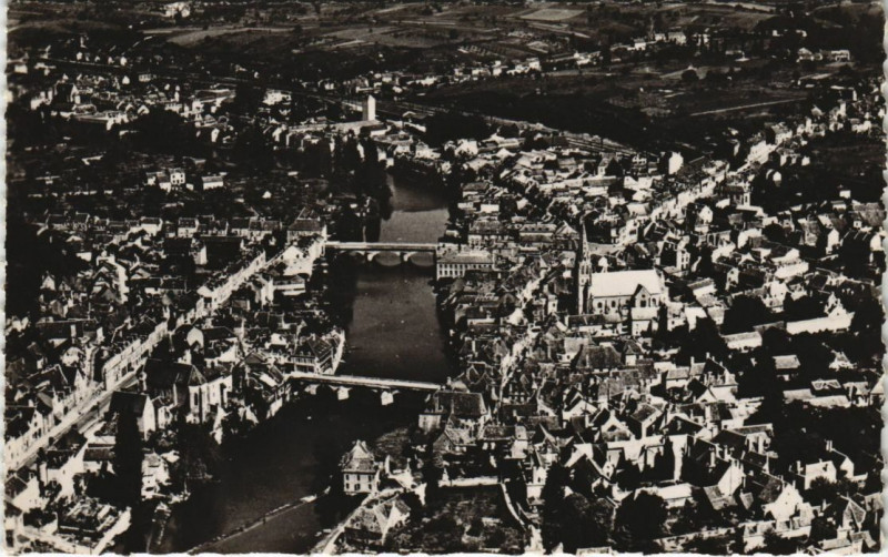 Carte postale ancienne Vallee de la Creuse Vue Aerienne France