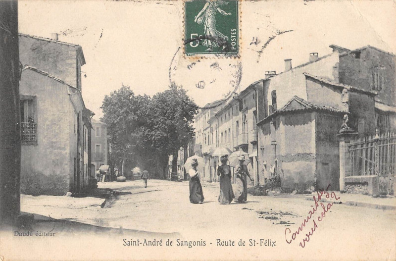 Carte postale ancienne Saint Andre De Sangonis Route De Saint Felix