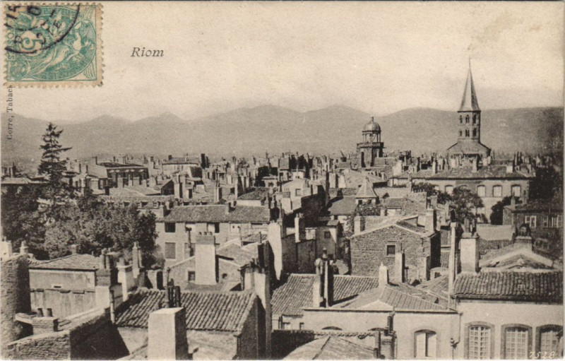Carte postale ancienne Riom Vue Generale à Riom
