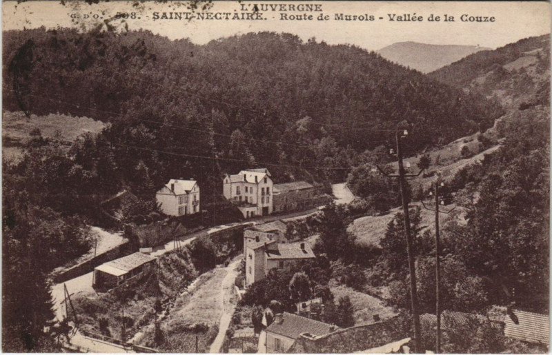 Carte postale ancienne Saint-Nectaire Route du Murols - Vallee de la Couze à Murol