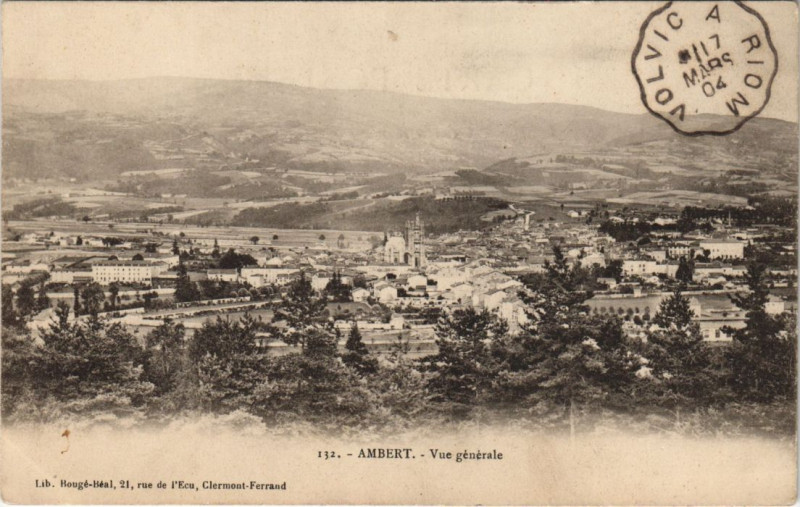 Carte postale ancienne Ambert Vue Generale à Ambert