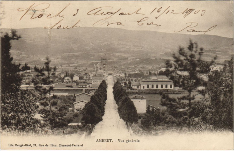 Carte postale ancienne Ambert Vue Generale à Ambert
