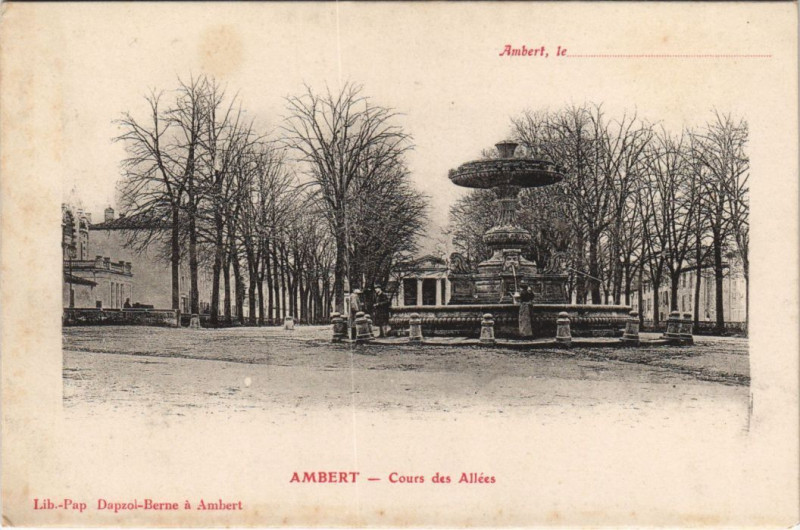 Carte postale ancienne Ambert Cours des Allees à Ambert
