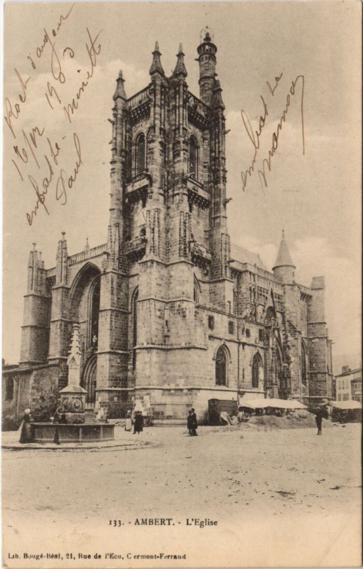 Carte postale ancienne Ambert L'Eglise à Ambert